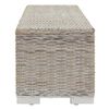vidaXL Portaoggetti Bianco 110cm Rattan Kubu Naturale e Massello Mogano