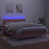 vidaXL Letto a Molle con Materasso e LED Rosa 140x200 cm in Velluto