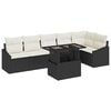 vidaXL Set Divano da Giardino 7 pz Nero e Crema