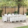 vidaXL Set da Pranzo per Giardino 11 pcs Bianco Rattan Polt