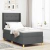 vidaXL Letto a molle con materasso Grigio scuro 80 x 200 cm Tessuto