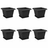 vidaXL Vasi per Piante 6 pcs Nero 28,5 x 28,5 x 22 cm Plastica