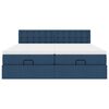 vidaXL Struttura Letto Pouf con Materassi Blu 180x200cm in Tessuto