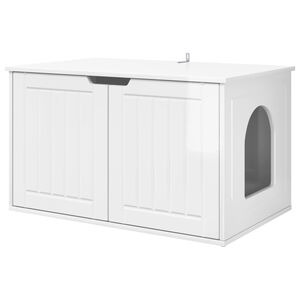 vidaXL Casa per Gatti Bianco Lucido 85 x 55 x 50,5 cm