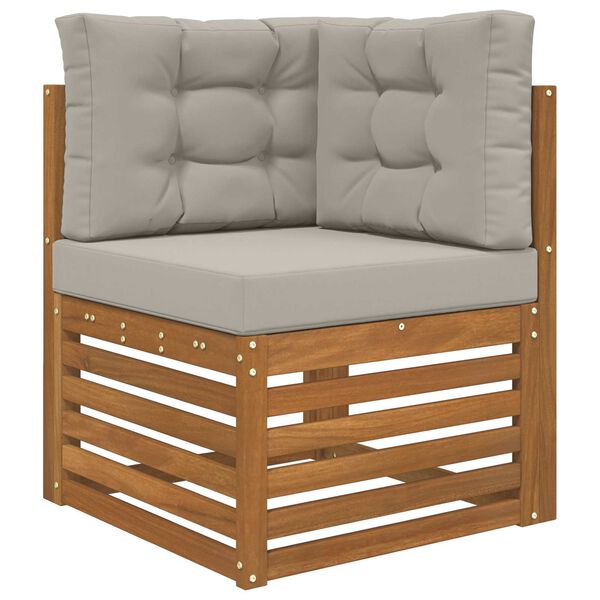 vidaXL Cuscino per divano da esterno 3 pcs Grigio Poliestere