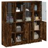 vidaXL Libreria Ante Rovere Fumo 136x37x142 cm in Legno Multistrato