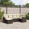 vidaXL Set Divano da Giardino 6 pz con Cuscini Marrone in Polyrattan