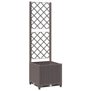 vidaXL Fioriera da Giardino con Graticcio Marrone 40x40x136 cm in PP