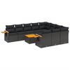 vidaXL Set Divani da Giardino 11 pz con Cuscini in Polyrattan Nero