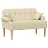 vidaXL Loveseat con bottoni imbottiti Crema 120 x 65 x 79 cm Tessuto