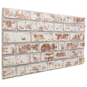 vidaXL Pannelli da parete 10 pz 100 x 50 cm Rosso e Bianco Schiuma EPS