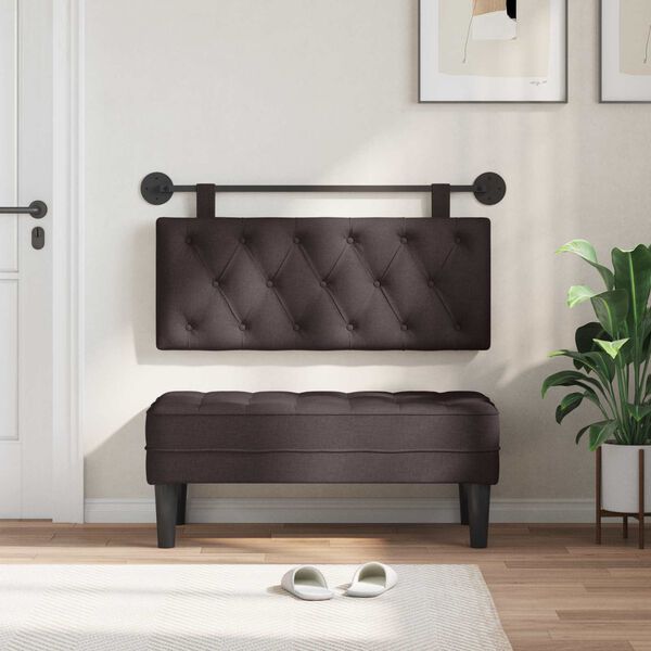 vidaXL Testata appesa Marrone Scuro 110 x 55 x 7 cm Tessuto