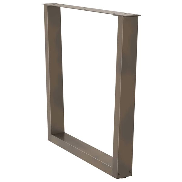 vidaXL Gambe per tavolo da pranzo a forma di V 3 pz in acciaio naturale 80x(72-73,3) cm