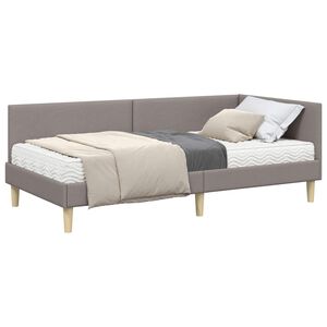vidaXL Struttura Letto Angolare con Materasso 2 pcs Talpa Tessuto