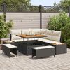 vidaXL Set Divano da Giardino con cuscino Nero Poly Rattan