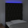 vidaXL Testiera a LED nero 80x7x118/128cm in Tessuto