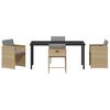 vidaXL Set da Pranzo per Giardino con cuscino 5 pcs Beige polyrattan