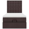 vidaXL Pouf Letto con Materasso Marrone Scuro 100x200 cm in Tessuto