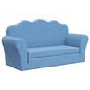 vidaXL Divano Letto per Bambini a 2 Posti Blu in Morbido Peluche