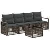 vidaXL Set Divano da Giardino 5 pz Grigio polyrattan