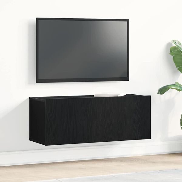 vidaXL Mobili TV Rovere nero 80 x 30 x 30 cm Legno multistrato