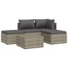 vidaXL Set Divani da Giardino 5 pz con Cuscini in Polyrattan Grigio