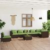 vidaXL Set Divani da Giardino 8 pz con Cuscini in Polyrattan Marrone