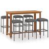vidaXL Set da Bar da Giardino 7 pz con Cuscini Grigio