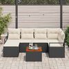 vidaXL Set Divano da Giardino con cuscino 7 pcs Nero Poly Rattan