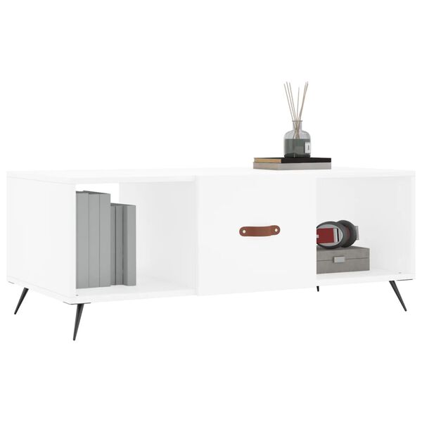 vidaXL Tavolino da Salotto Bianco 102x50x40 cm in Legno Multistrato