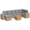 vidaXL Set Divano da Giardino 8 pz con Cuscini Beige in Polyrattan