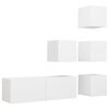 vidaXL Set Mobili Porta TV 5 pz Bianco in Legno Multistrato