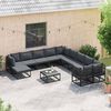 vidaXL Set Divano da Giardino 12 pcs Nero Metallo