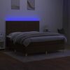 vidaXL Letto a Molle Materasso e LED MarroneScuro 180x200cm in Tessuto