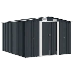 vidaXL Casetta da Giardino 257x298x178 cm in Metallo Antracite