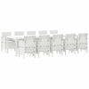 vidaXL Set da Pranzo per Giardino 11 pz Bianco