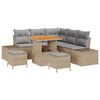 vidaXL Set Divano da Giardino con cuscino 8 pcs Beige Poly Rattan