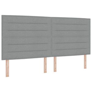 vidaXL Letto a molle con materasso Grigio chiaro 200 x 200 cm Tessuto