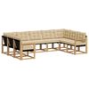 vidaXL Set di divani da esterno 9 pz Bianco e Beige