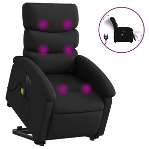vidaXL Poltrona Alzapersona Massaggiante Elettrica Nera in Similpelle