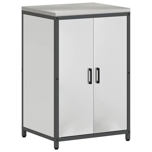 vidaXL Stoccaggio in cucina con porta Argento 60 x 50 x 92 cm Acciaio