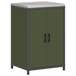 vidaXL Stoccaggio in cucina Verde oliva 60 x 50 x 92 cm Acciaio