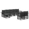 vidaXL Set di divani da esterno 9 pz Nero e Grigio scuro Poliestere