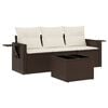 vidaXL Set Divano da Giardino 4 pz con Cuscini Marrone in Polyrattan