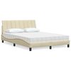 vidaXL Letto con Materasso Hanko Crema 140x200 cm in Tessuto