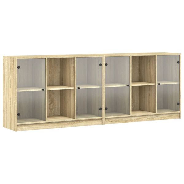vidaXL Libreria con Ante Rovere Sonoma 204x37x75 cm Legno Multistrato