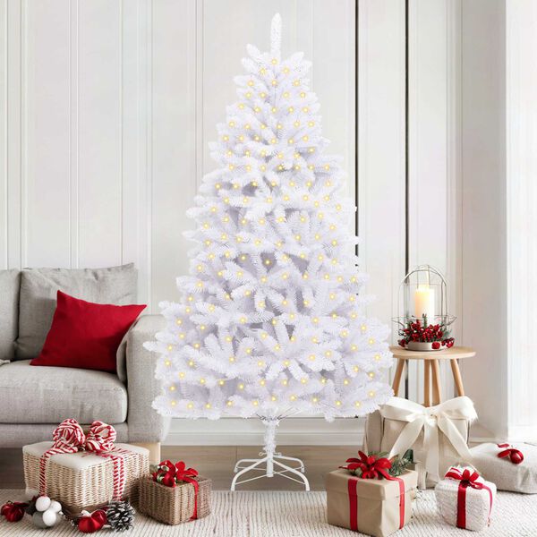 vidaXL Albero di Natale artificiale Bianco 180 cm PVC e Metallo