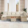 vidaXL Set Divano da Giardino con cuscino 9 pcs Beige Poly Rattan