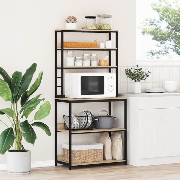 vidaXL Mensola da cucina Rovere Sonoma 80 x 40 x 168 cm