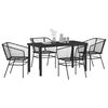vidaXL Set da Pranzo per Giardino 5 pcs Nero polyrattan